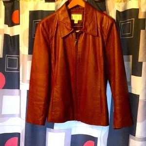 Ladies Red Leather Jacket